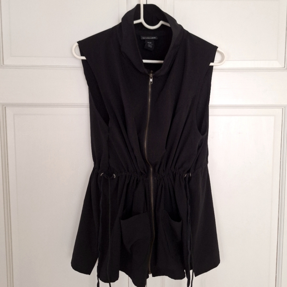 Lane Bryant black sleeveless top with drawstring waist
